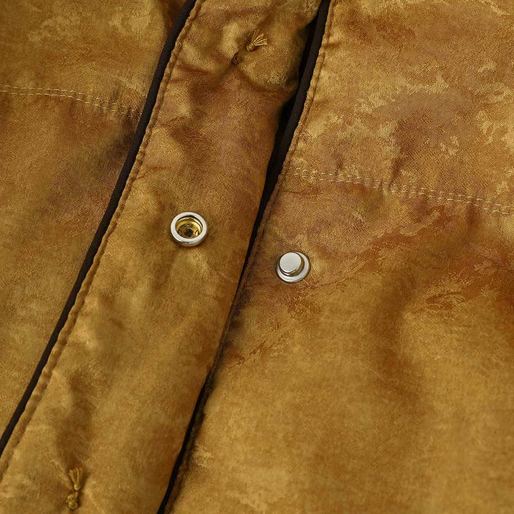 Buddha Stones Frog-button Dark Pattern Jacquard Women's Long Sleeve Thickened Jacket With Pockets - image 7