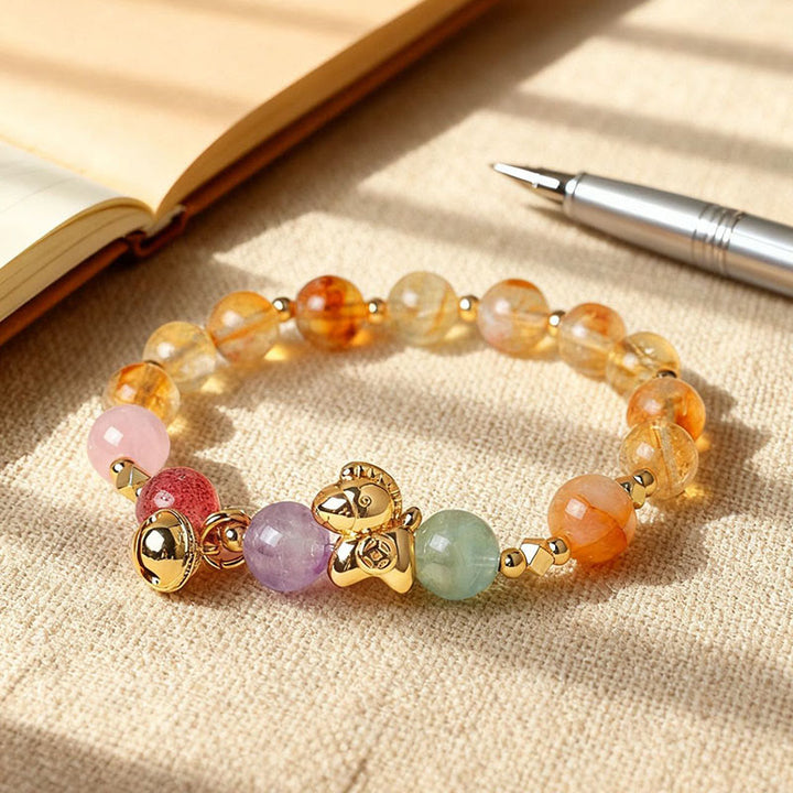 Buddha Stones Year Of The Horse Citrine Amethyst Various Crystals Protection Bracelet - image 7