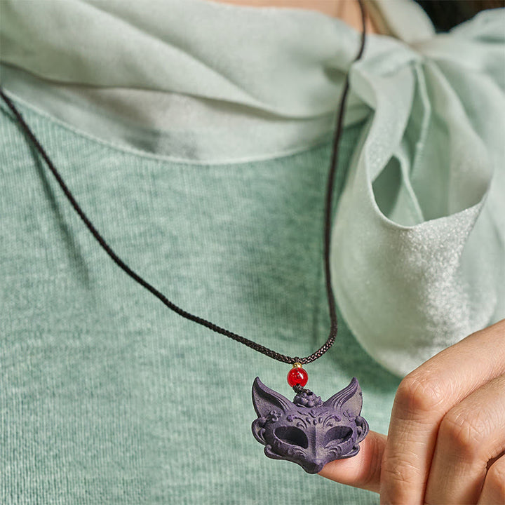 Buddha Stones Fox Mask Butterfly Taotie Peace Buckle Fortune Necklace Pendant - image 5