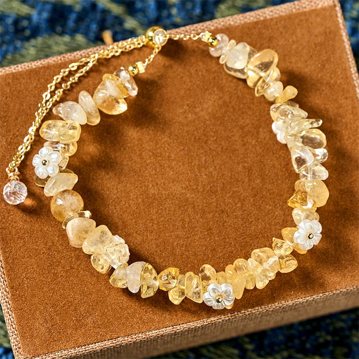 Buddha Stones Irregular Crystal Flower Design Amethyst White Crystal Balance Bracelet - image 28