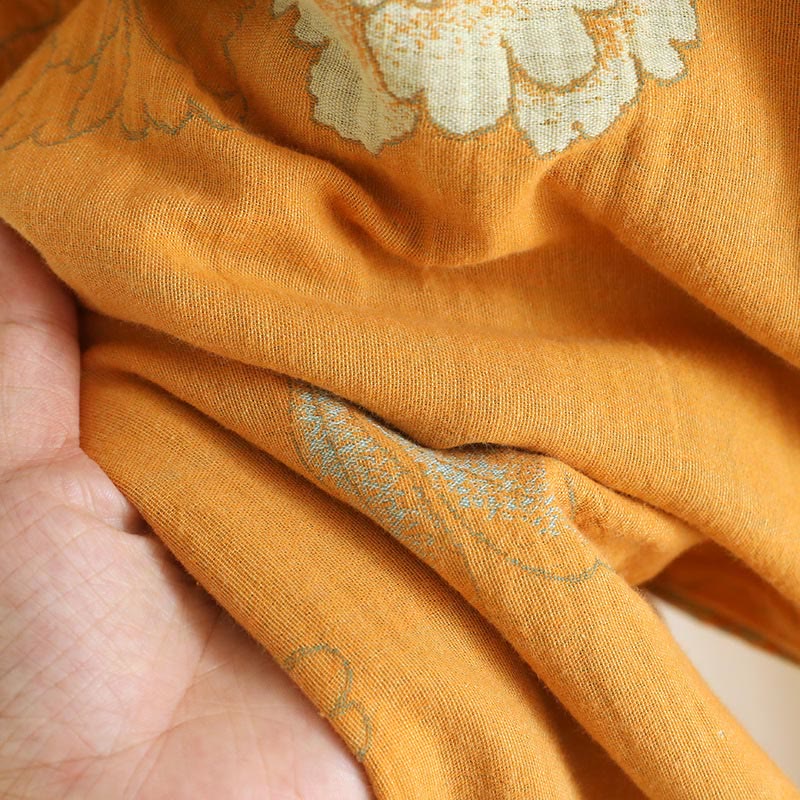 Buddha Stones 2pcs Frog-Button Printed Long Sleeve Shirt Pants With Pockets Cotton Set  - image 9