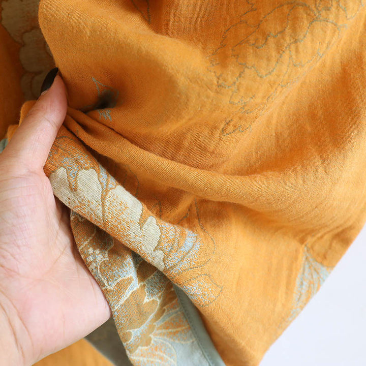 Buddha Stones 2pcs Frog-Button Printed Long Sleeve Shirt Pants With Pockets Cotton Set  - image 18