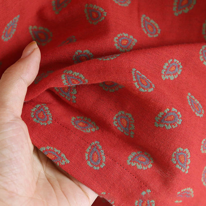 Buddha Stones 2pcs Colorful Floral Long Sleeve Frog-Button Shirt Pants With Pockets Pure Cotton Set  - image 13