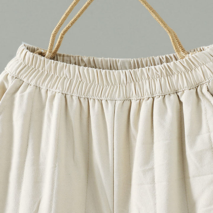 Buddha Stones Women's Ethnic Embroidery Flower Thermal Cotton Pants With Pockets - image 3