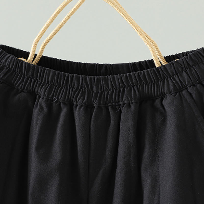 Buddha Stones Women's Ethnic Embroidery Flower Thermal Cotton Pants With Pockets - image 11