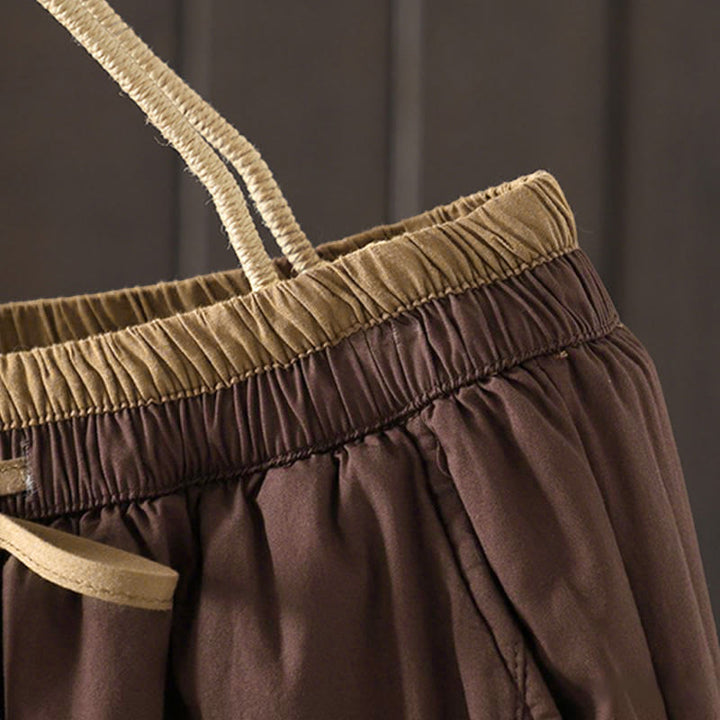 Buddha Stones Plain Cotton Women's Harem Thermal Pants With Pockets - image 8