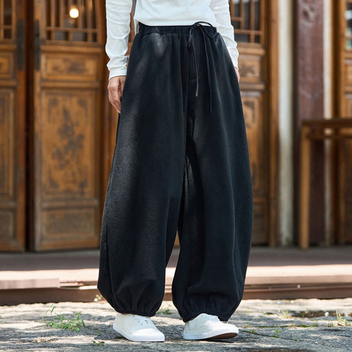 Buddha Stones Winter Men's Pure Color Elastic Cuff Design Cotton 9 Length Pants With Pockets - image 22