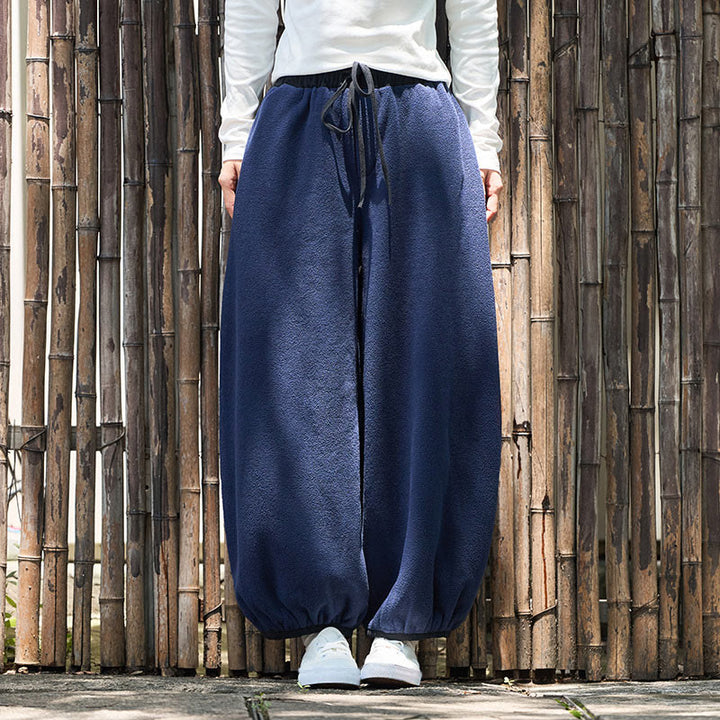 Buddha Stones Winter Men's Pure Color Elastic Cuff Design Cotton 9 Length Pants With Pockets - image 33