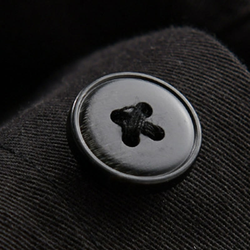 Buddha Stones Spring Plaid Pattern Fake Two-piece Long Sleeve Men's Cotton Jacket With Pocket - image 5