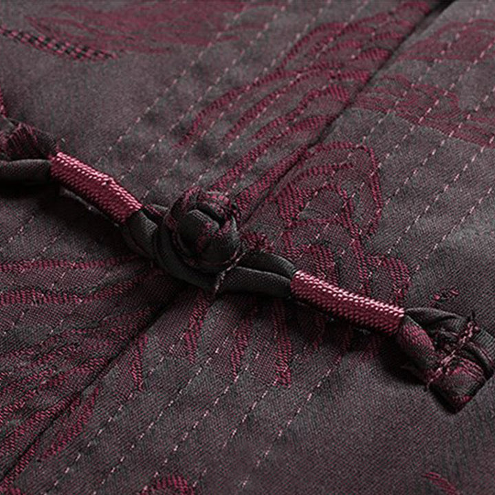 Buddha Stones 2Pcs Commute Tang Suit Frog-Button Men's Long Sleeve Shirt Pants Cotton Clothing Set - image 11