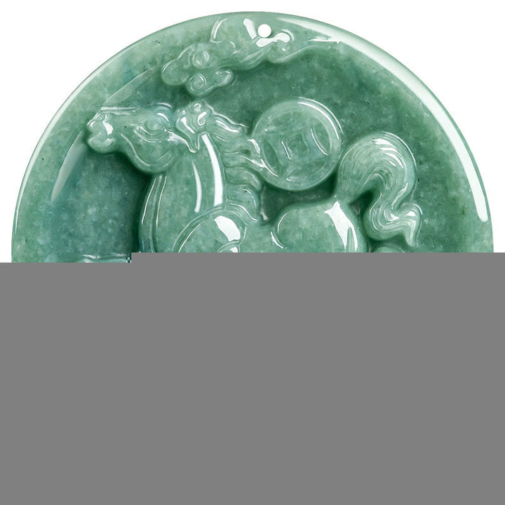 Buddha Stones Year Of The Horse Jade Abundance Luck Necklace Pendants - image 7