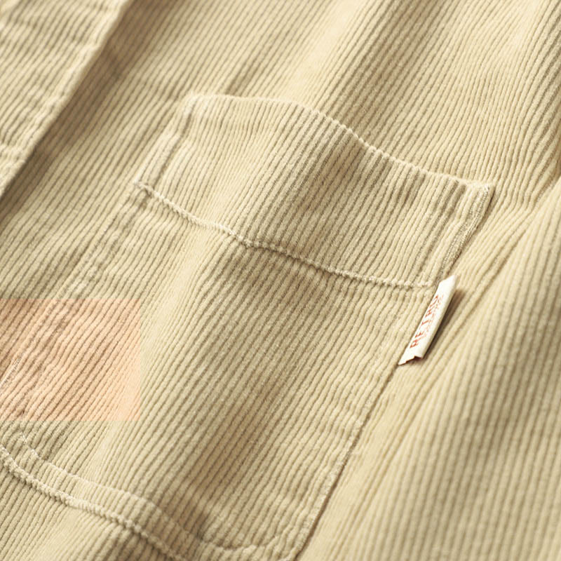 Buddha Stones Lapel Corduroy Solid Color Men's Long Sleeve Cotton Thickened Jacket With Pockets - image 8