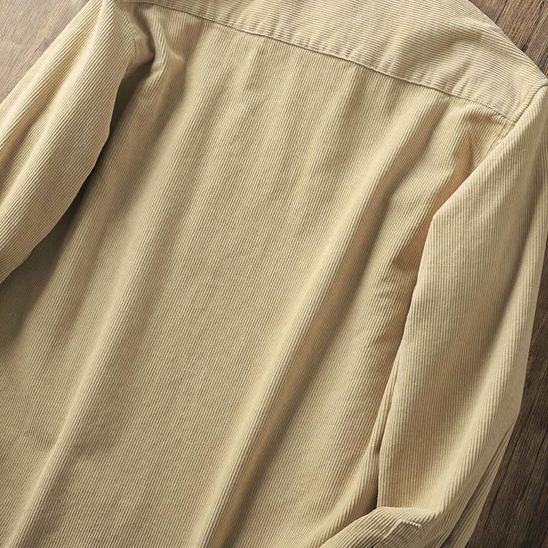 Buddha Stones Lapel Corduroy Solid Color Men's Long Sleeve Cotton Thickened Jacket With Pockets - image 11