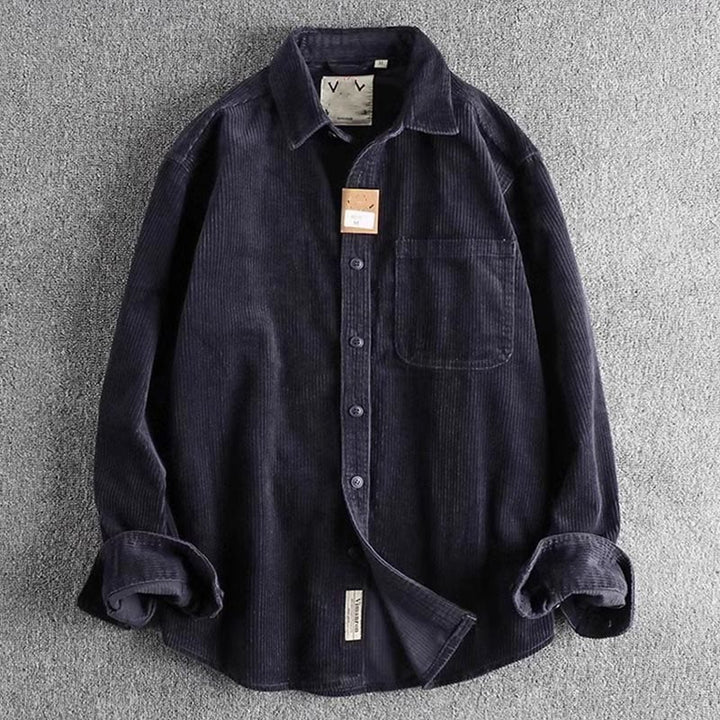 Buddha Stones Solid Color Single Breasted Buttons Men's Long Sleeve Thickened Jacket With Pockets - MidnightBlue - US/UK/AU44，EU54 (4XL) - image 14
