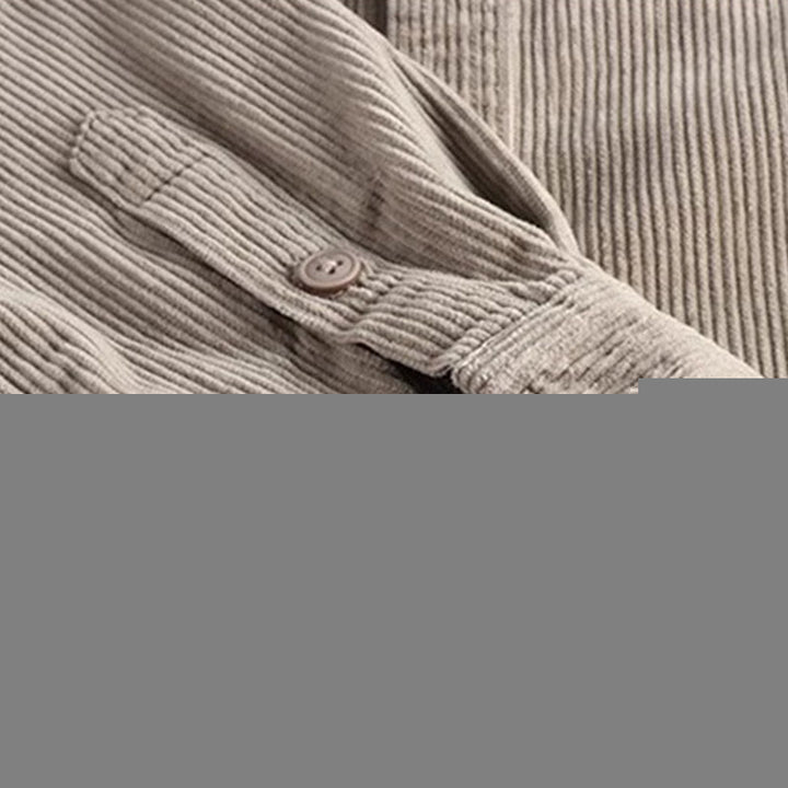 Buddha Stones Solid Color Single Breasted Buttons Men's Long Sleeve Thickened Jacket With Pockets - image 4