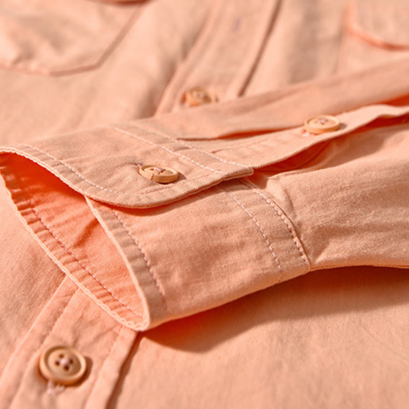 Buddha Stones Crew Neck Solid Color Men's Long Sleeve Cotton Thickened Jacket With Pockets - image 18