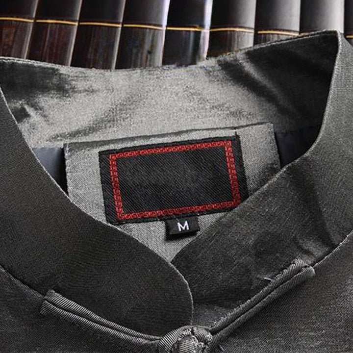 Buddha Stones Spring Fall Dragon Embroidery Frog-Button Long Sleeve Men's Jacket - image 1