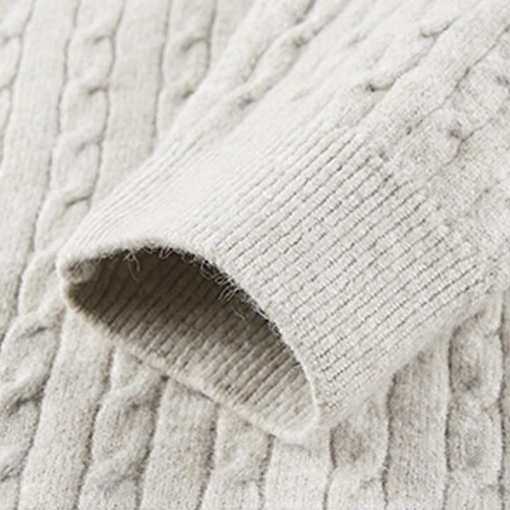 Buddha Stones Winter Crew Neck Three Buttons Twisted Design Warm Men's Long Sleeve Knitted Sweater - image 8