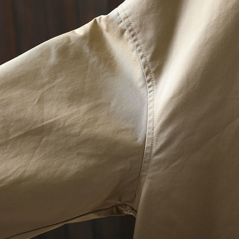 Buddha Stones Fall Buttons Long Sleeve Mid-length Cotton Women's Jacket With Pockets - image 10