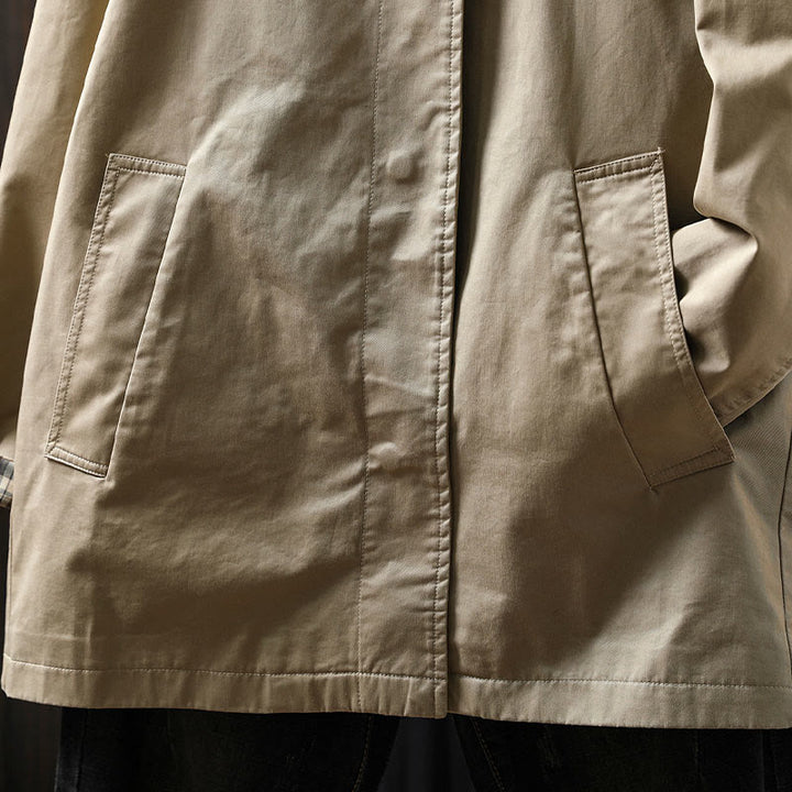 Buddha Stones Fall Buttons Long Sleeve Mid-length Cotton Women's Jacket With Pockets - image 8