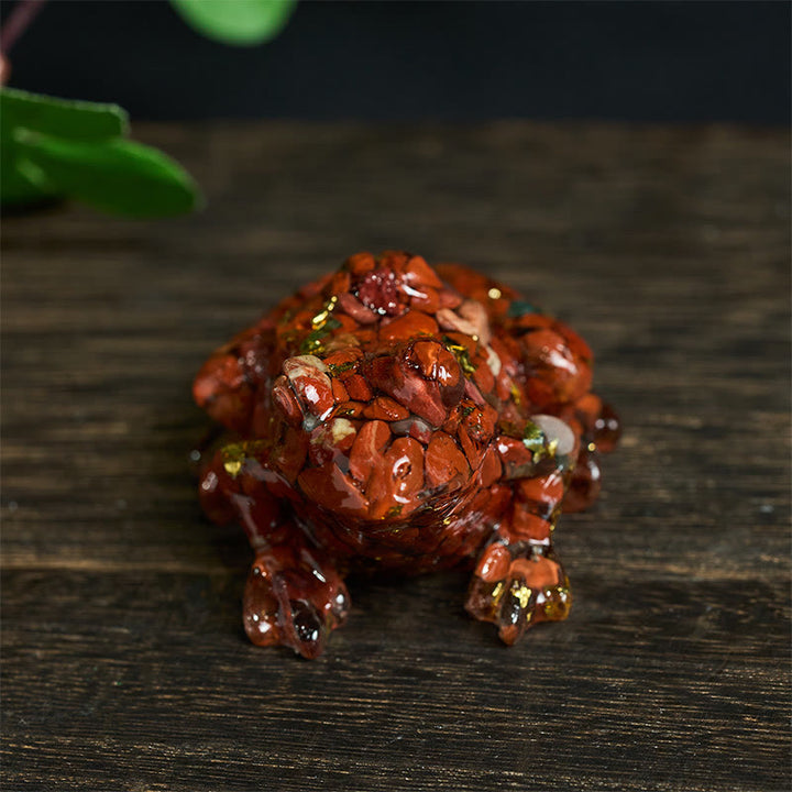 Buddha Stones Crystal Drip Resin Small Frog Passion Decoration Statue - image 2