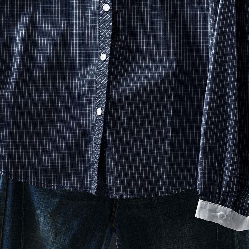 Buddha Stones Plaid Contrasting Buttons Down Long Sleeve Women's Cotton Shirt - image 2