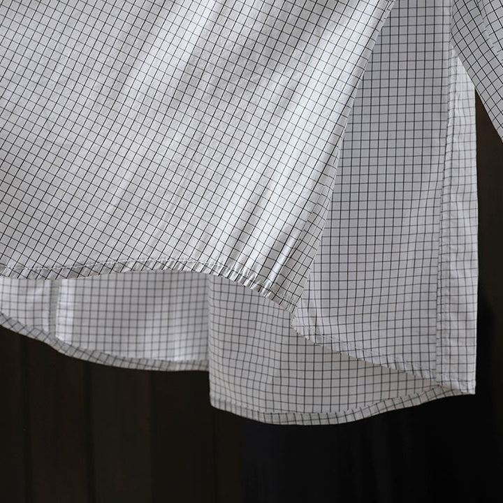 Buddha Stones Plaid Contrasting Buttons Down Long Sleeve Women's Cotton Shirt - image 15