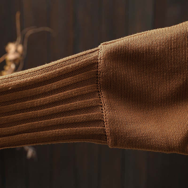 Buddha Stones Floral Buttons Cotton Women's Long Batwing Sleeve Knitted Cardigan - image 9