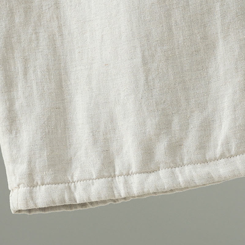 Buddha Stones Winter Contrasting Drawstring Cotton Linen Women's Wide Leg Pants With Pockets - image 16