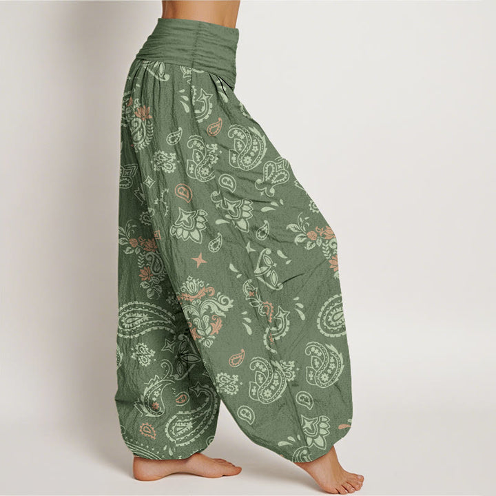 Buddha Stones Cotton Vintage Paisley Pattern Women's Elastic Waist Harem Pants - image 2