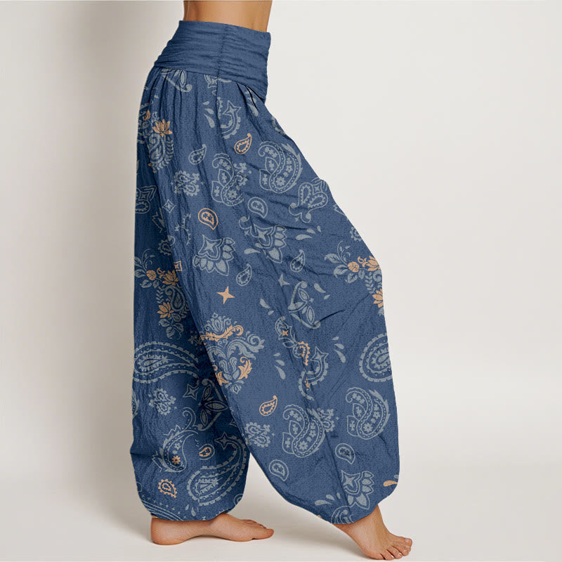 Buddha Stones Cotton Vintage Paisley Pattern Women's Elastic Waist Harem Pants - image 10