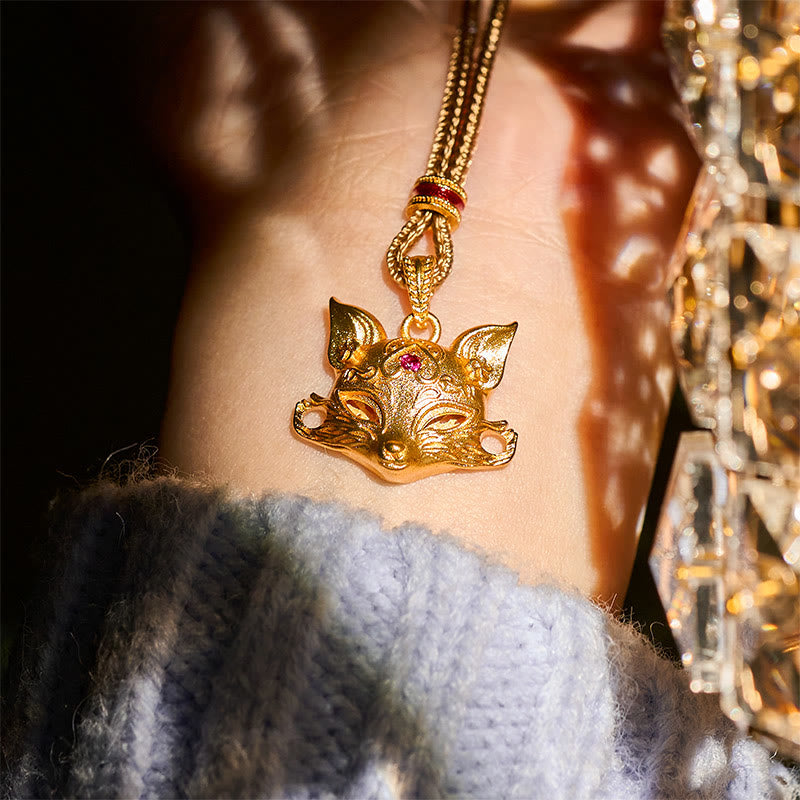 Buddha Stones "Wishing You Clever Grace" 24k Gold Plated Brass Fox Necklace Includes Gift Message Card - image 11
