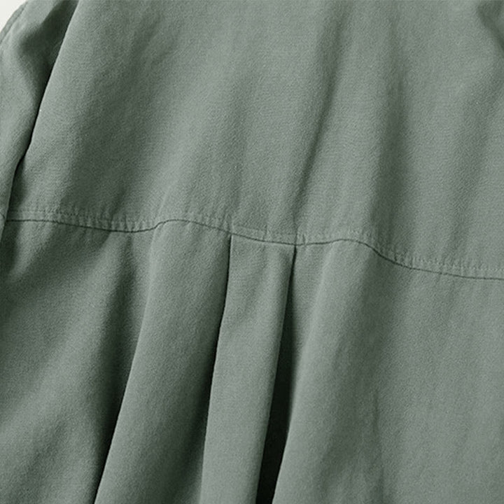 Buddha Stones Casual Buttons Design Women's Stand Collar Long Sleeve Cotton Shirt - image 2