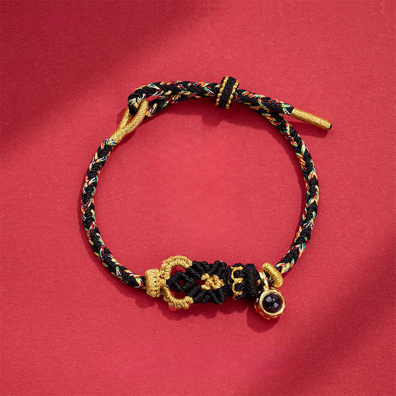 Buddha Stones String Projection Stone Hand-woven Buddha Knots Connection Bracelet - Black(Wrist Circumference: 14-23 cm) - image 11