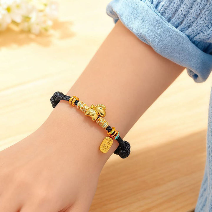 Buddha Stones Year Of The Horse Red String Black String Lucky Fortune Charm Braided Connection Bracelet - image 15