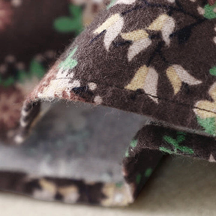 Buddha Stones Fall Floral Print Buttons Down Design Women's Cotton Long Sleeve Shirt - image 28