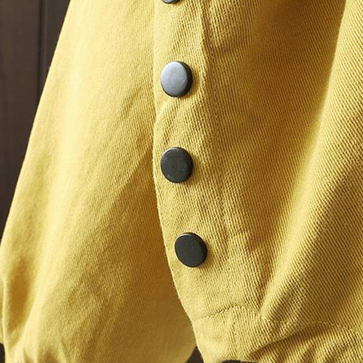 Buddha Stones Fall Button Down Women's Cotton Long Sleeve Outerwear Jacket With Pockets - image 14