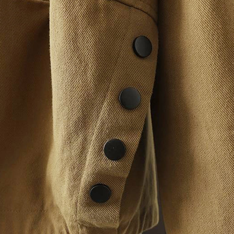 Buddha Stones Fall Button Down Women's Cotton Long Sleeve Outerwear Jacket With Pockets - image 23