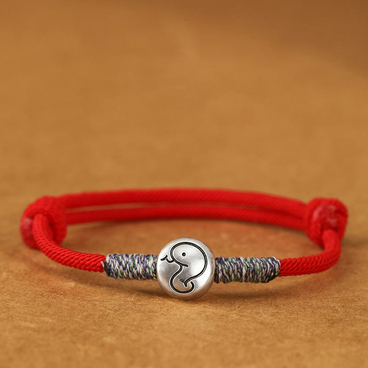 Buddha Stones 999 Sterling Silver Year Of The Horse Chinese Zodiac String Braided Luck Bracelet - Snake Red String - 19-23cm - image 34