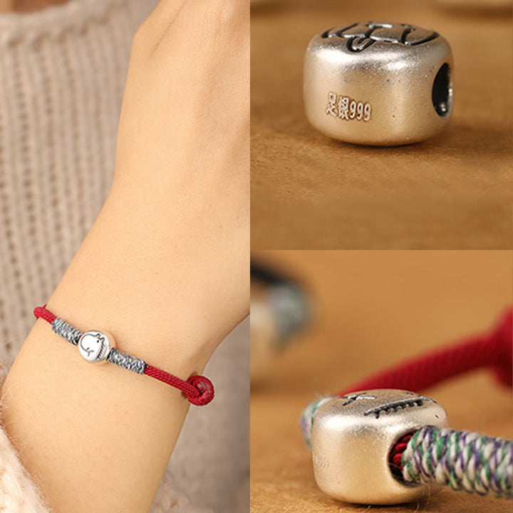 Buddha Stones 999 Sterling Silver Year Of The Horse Chinese Zodiac String Braided Luck Bracelet - image 11