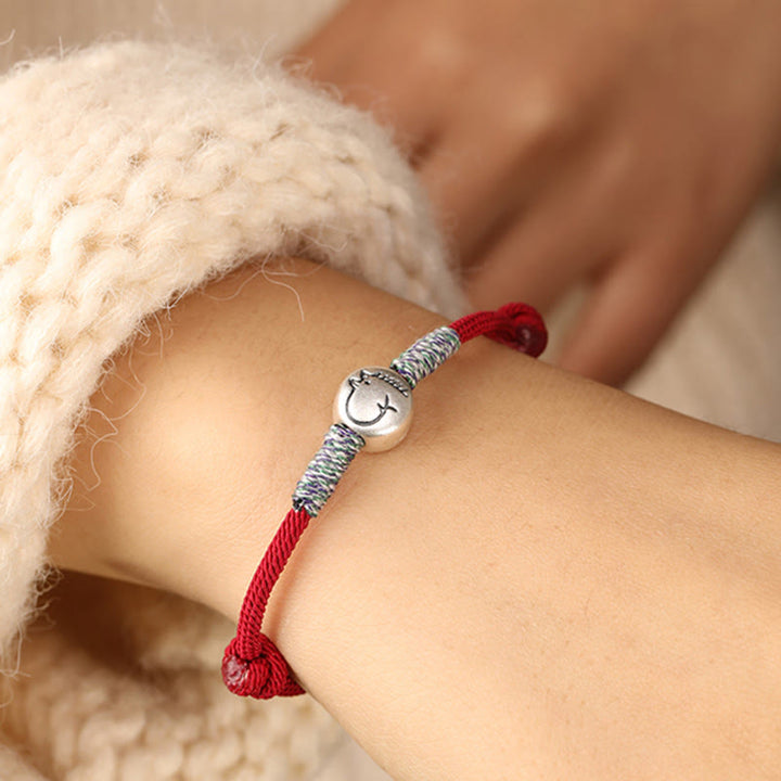 Buddha Stones 999 Sterling Silver Year Of The Horse Chinese Zodiac String Braided Luck Bracelet - image 7