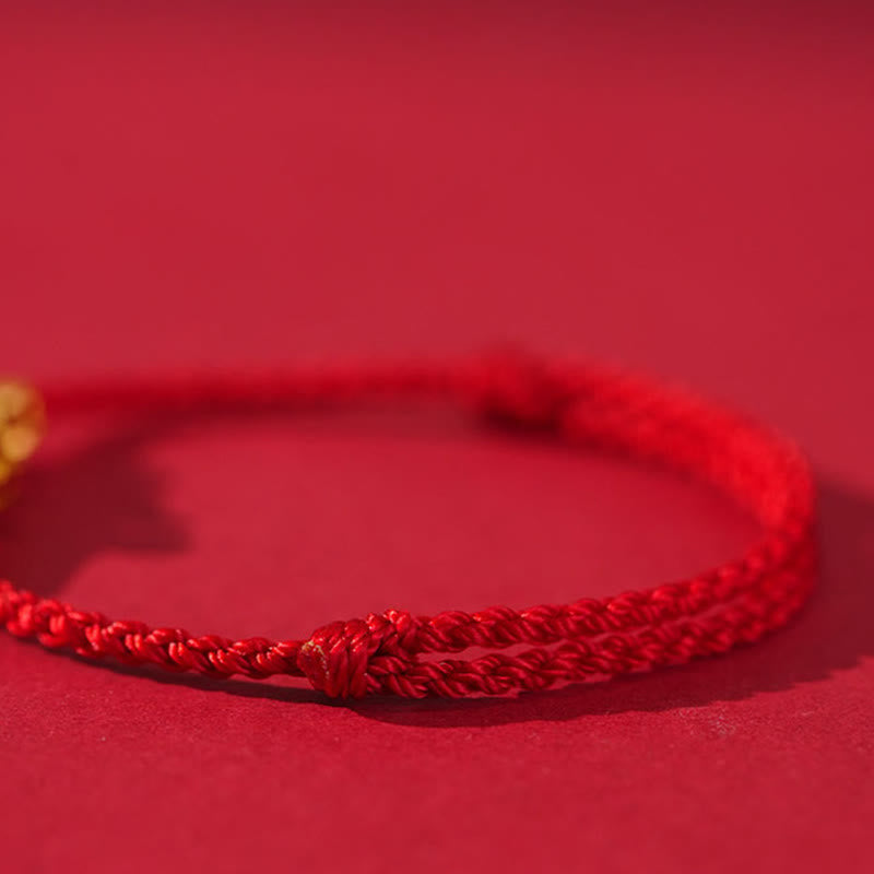 Buddha Stones Formless Buddha Lotus Knot Red String Protection Braided Bracelet - image 2