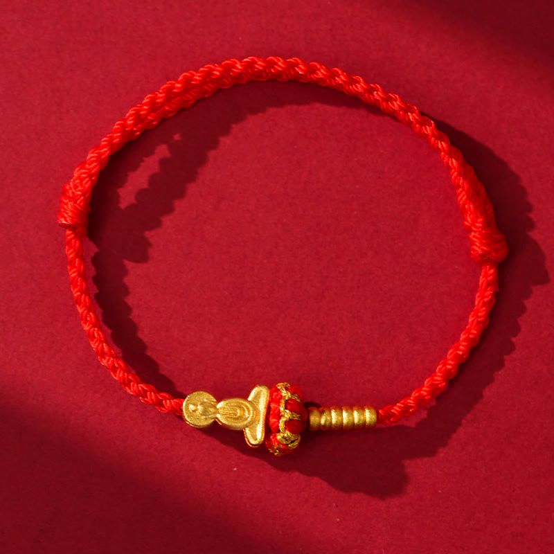 Buddha Stones Formless Buddha Lotus Knot Red String Protection Braided Bracelet - Red String(Wrist Circumference: 14-18cm) - image 5