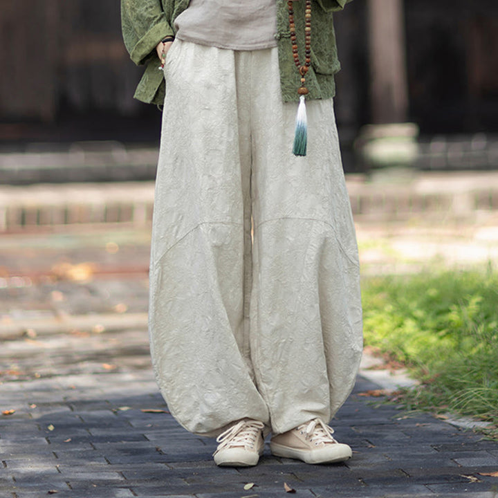 Buddha Stones Fall Jacquard Women's Frog-Button Long Sleeve Shirt Pants Cotton Linen Clothing - image 34