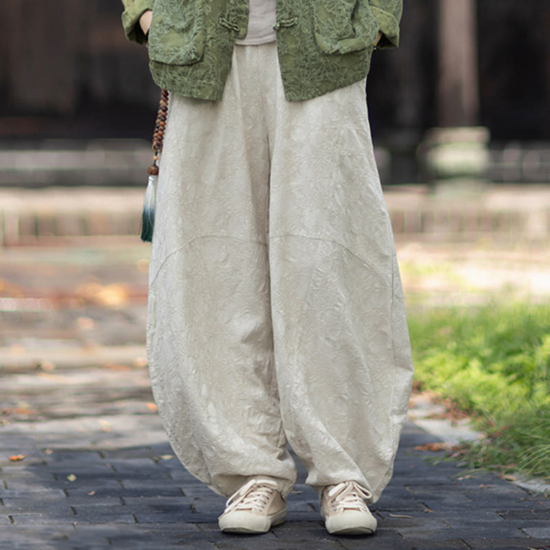 Buddha Stones Fall Jacquard Women's Frog-Button Long Sleeve Shirt Pants Cotton Linen Clothing - image 31