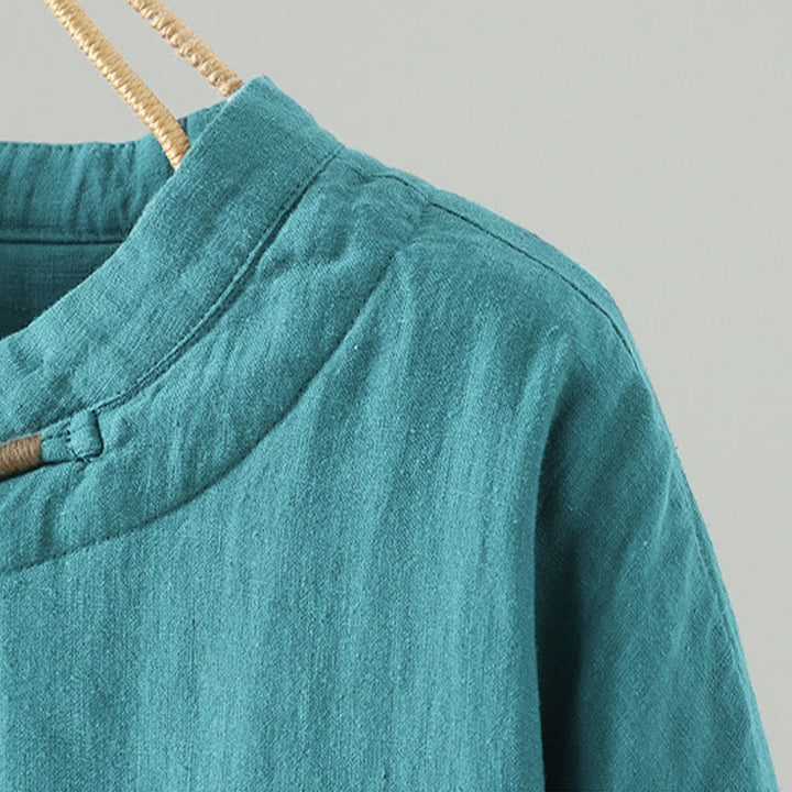 Buddha Stones Vintage Winter Frog-Button Cotton Long Sleeve Women's Thermal Jacket - image 5