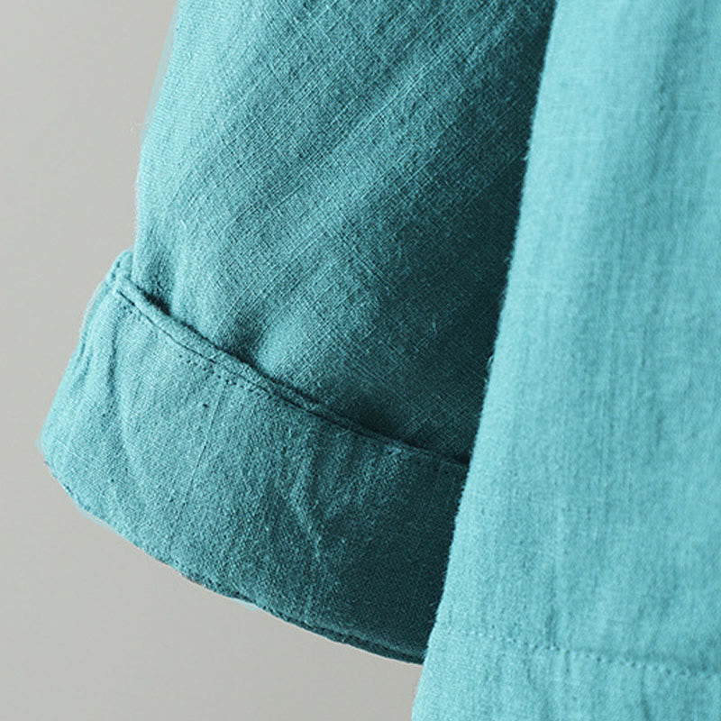 Buddha Stones Vintage Winter Frog-Button Cotton Long Sleeve Women's Thermal Jacket - image 8