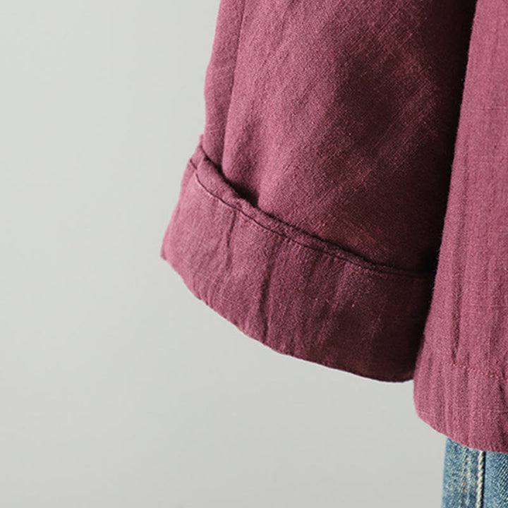 Buddha Stones Vintage Winter Frog-Button Cotton Long Sleeve Women's Thermal Jacket - image 17