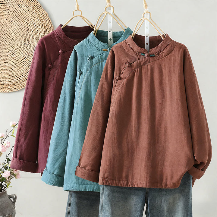 Buddha Stones Vintage Winter Frog-Button Cotton Long Sleeve Women's Thermal Jacket - image 0