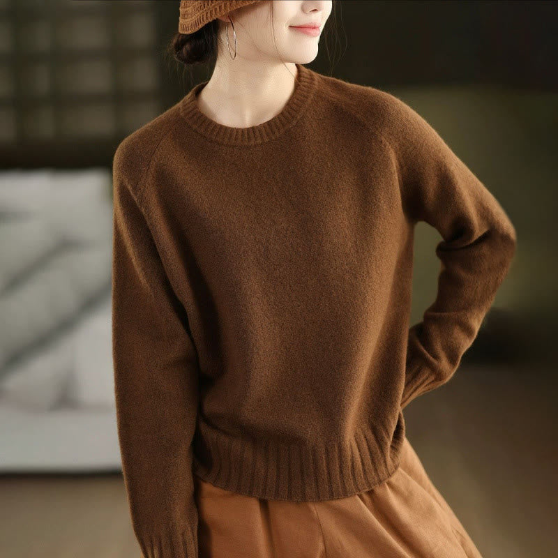 Buddha Stones Winter Crew Neck Warm Long Sleeve Women's Cotton Knitted Sweater - SaddleBrown - US4，UK/AU8，EU36 (F) - image 15